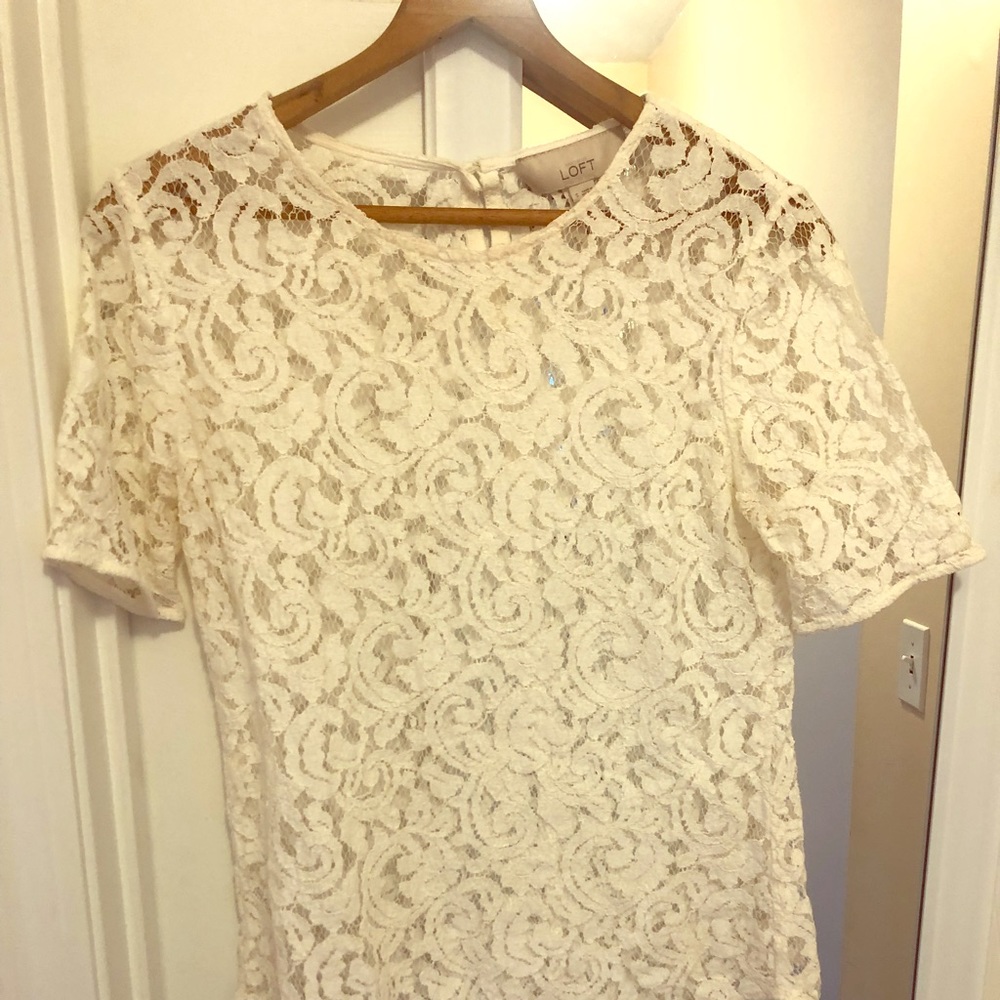 Loft white lace top